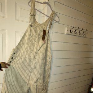 NWT Levi's Ivory & Navy Blue Men's Work Wear Denim Overalls Size XL